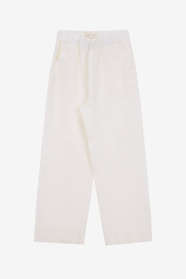 DESERT KETEN PANTOLON BEYAZ